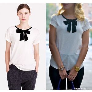 J. Crew Roll Sleeve T-Shirt With Bow